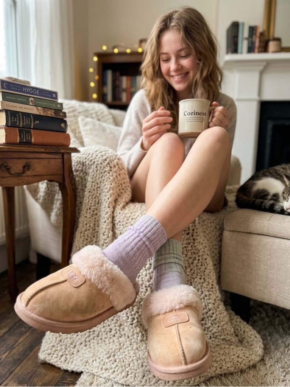 UGG Coquette Suede Shearling Slippers Light Pink
Size 38 or 7/8